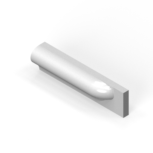 [SC16PS2R] 1-1/2" x 6" smooth top P-cap molding - end stop - right