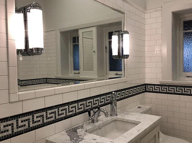 subway tile in bathroom