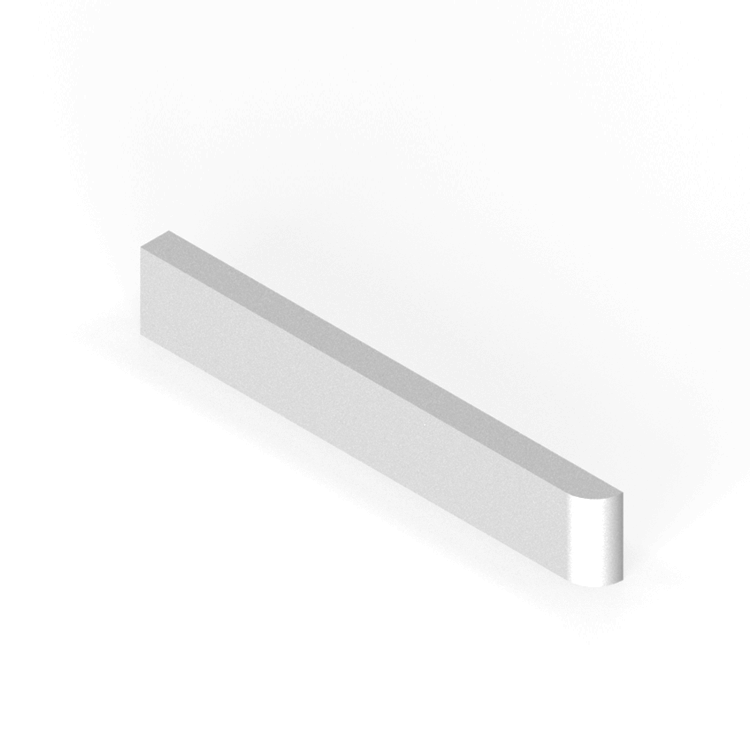 1-1/2" x 6" flat liner bullnose - short