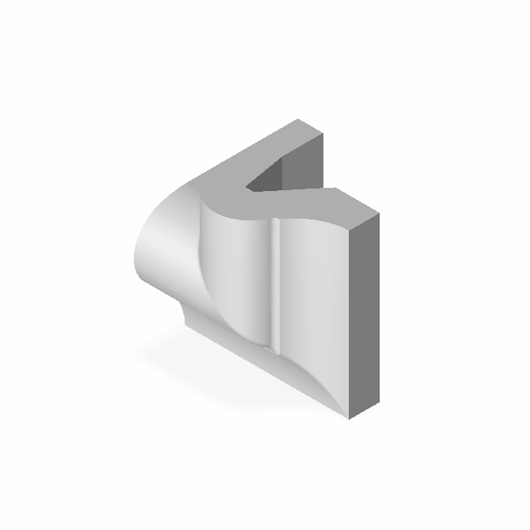 1-1/2 x 1-1/2 extended/smooth top P-cap molding - INSIDE Frame Corner