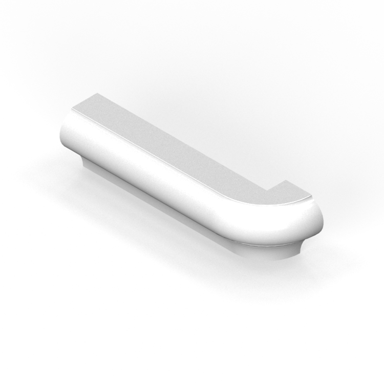 1-1/2" x 6" P-cap molding - radius outside corner return - right