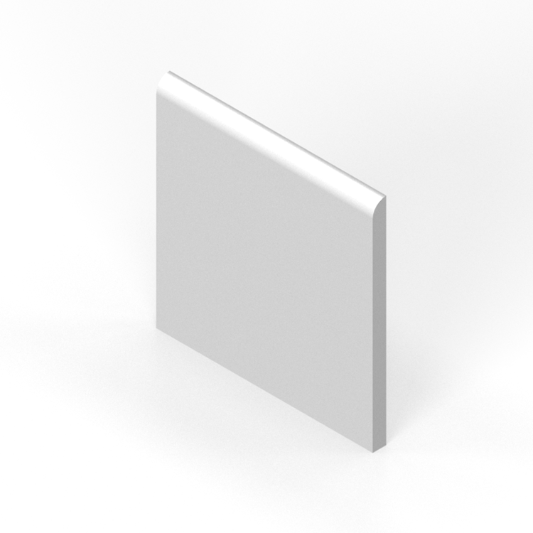 6” x 6” single surface bullnose trim tile