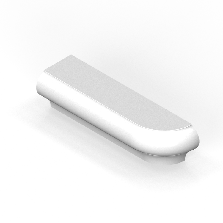 1-1/2" x 6" extended P-cap molding - radius outside corner return - right