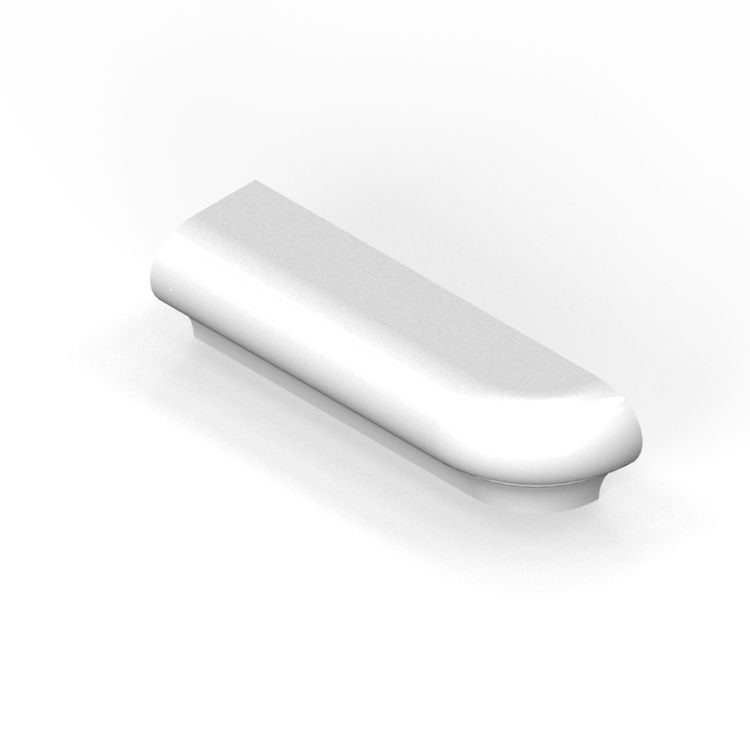 1-1/2" x 6" extended/smooth top P-cap molding - radius outside corner return - right