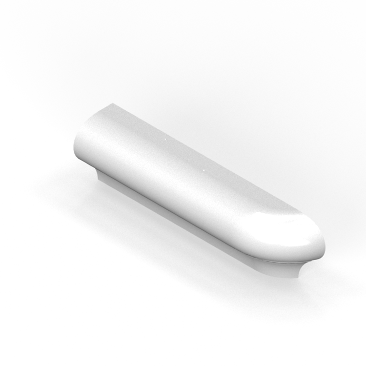 1-1/2" x 6" smooth top P-cap molding - conventional outside corner return - right