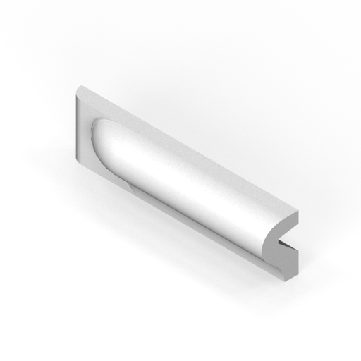 [SC16PS4L] 1-1/2" x 6" smooth top P-cap molding - bullnose end stop - left