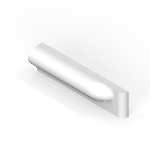 [SC16PS4R] 1-1/2" x 6" smooth top P-cap molding - bullnose end stop - right