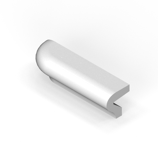 [SC16PT1L] 1-1/2" x 6" extended/smooth top P-cap molding - radius outside corner return - left