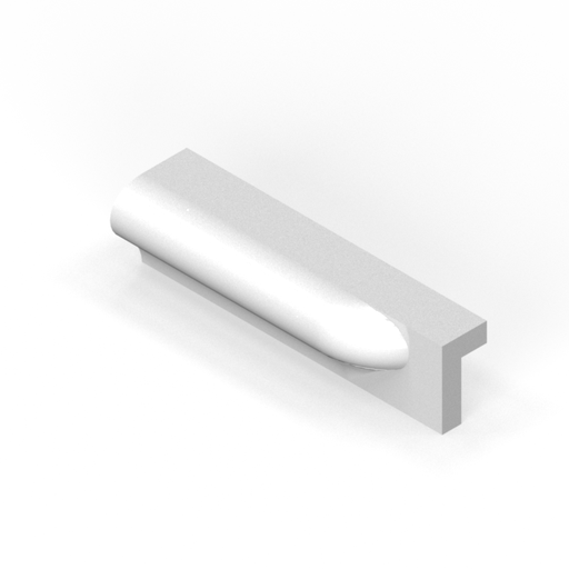 [SC16PT2R] 1-1/2" x 6" extended/smooth top P-cap molding - end stop - right