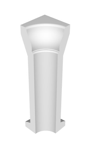 [SC06RS02] 6" Roman straight base moulding - Inside Corner