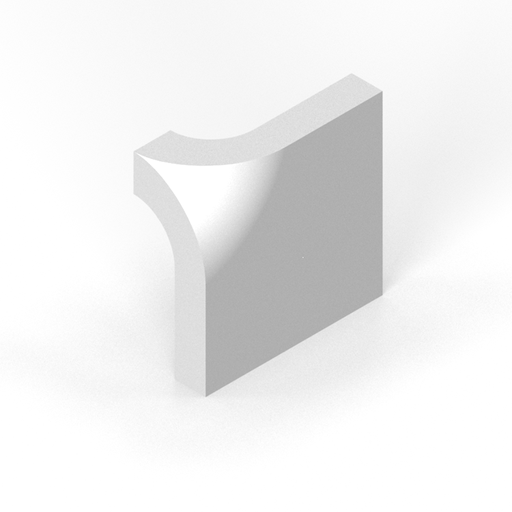 [SC22SU22] 2" x 2" square radius up corner