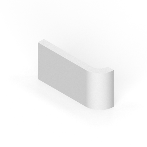 [SC23RB02] 2" x 3-3/4" radius bullnose - short