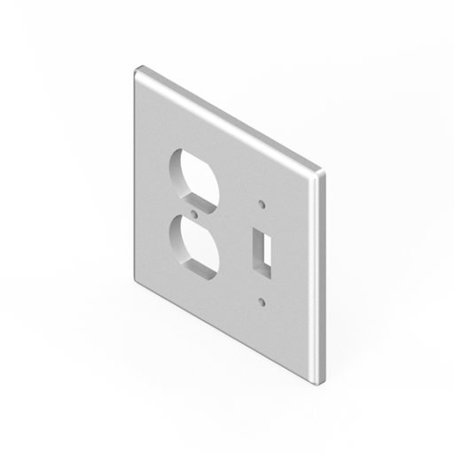 [SC2C86SO] 5" x 5" double switch & duplex outlet combination cover plate