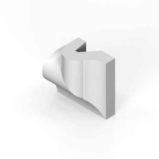 [SC11PS08] 2" x 2" smooth top P-cap molding - frame inside corner