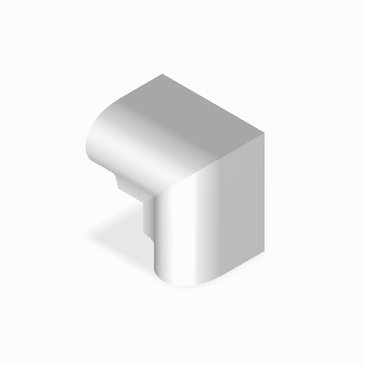 [SC11PT07] 1-1/2 x 1-1/2 extended/smooth top P-cap molding - OUTSIDE Frame Corner