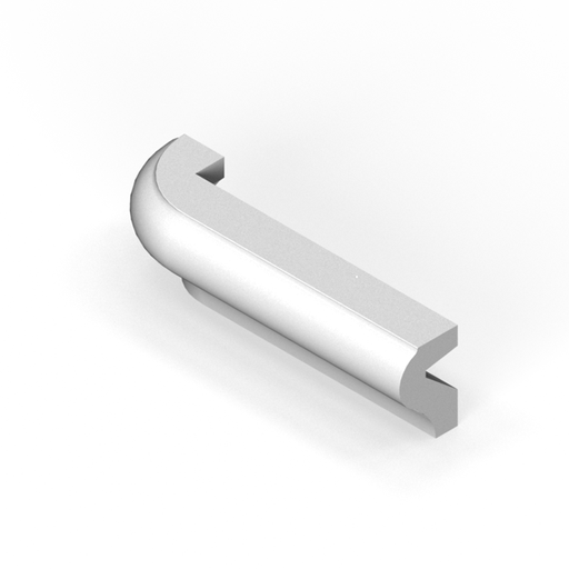 1-1/2" x 6" P-cap molding - radius outside corner return - left